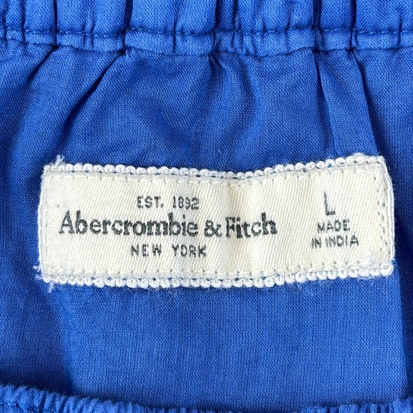 ABERCROMBIE & FITCH Blue Cotton Eyelet Mini Skirt Size Large - Picture 4 of 5